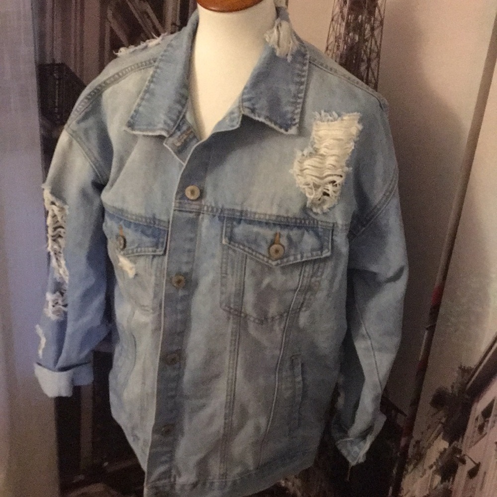 Distressed Jean Jacket - Picture 2 of 6